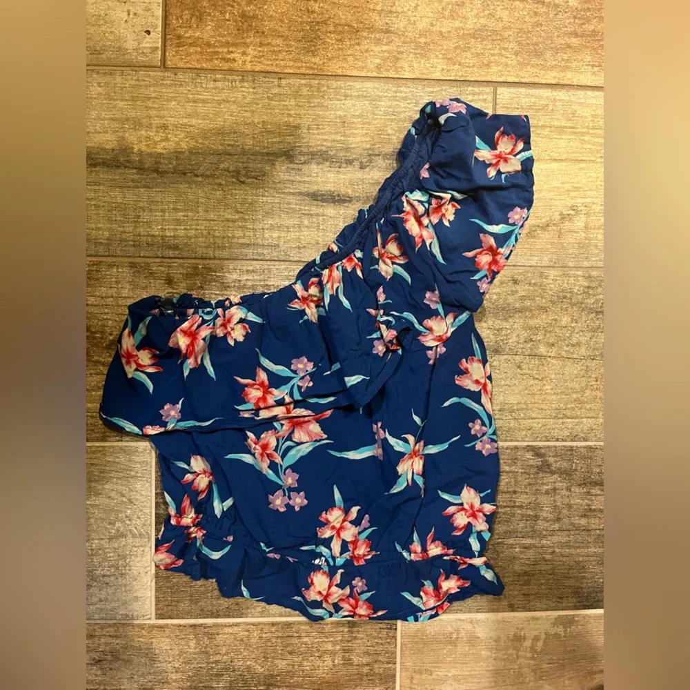 🌵5 for $15!🌵American Eagle Tropical One Shoulder Top - Picture 1 of 4